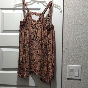 Snake skin cold shoulder blouse